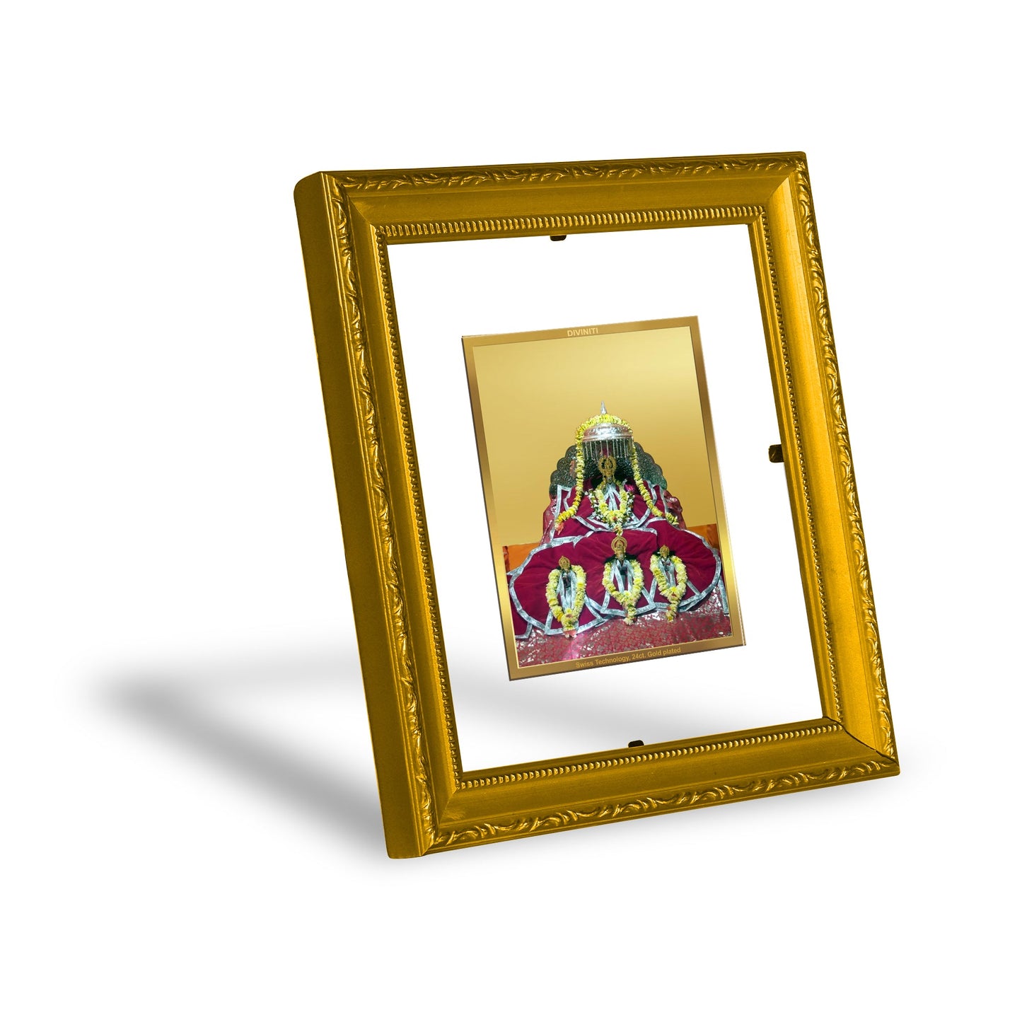 DIVINITI Ram Lalla Gold Plated Wall Photo Frame| DG Frame 101 Size 1 Wall Photo Frame and 24K Gold Plated Foil| Religious Photo Frame Idol For Prayer, Gifts Items (15CMX13CM)