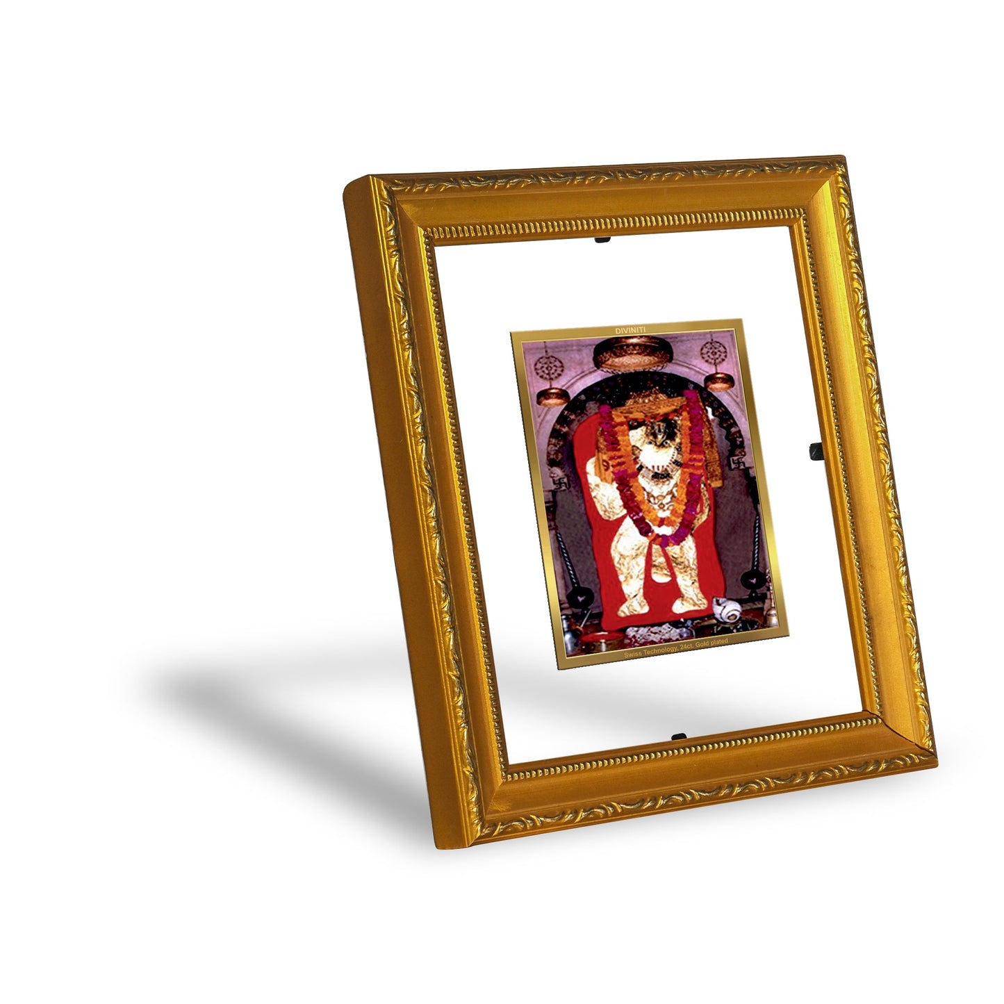 DIVINITI Mehandipur Balaji Gold Plated Wall Photo Frame| DG Frame 101 Wall Photo Frame and 24K Gold Plated Foil| Religious Photo Frame Idol For Prayer, Gifts Items (15.5CMX13.5CM)