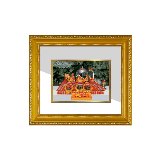 DIVINITI Mata Ka Darbar NEW Gold Plated Wall Photo Frame| DG Frame 101 Wall Photo Frame and 24K Gold Plated Foil| Religious Photo Frame Idol For Prayer, Gifts Items (15.5CMX13.5CM)