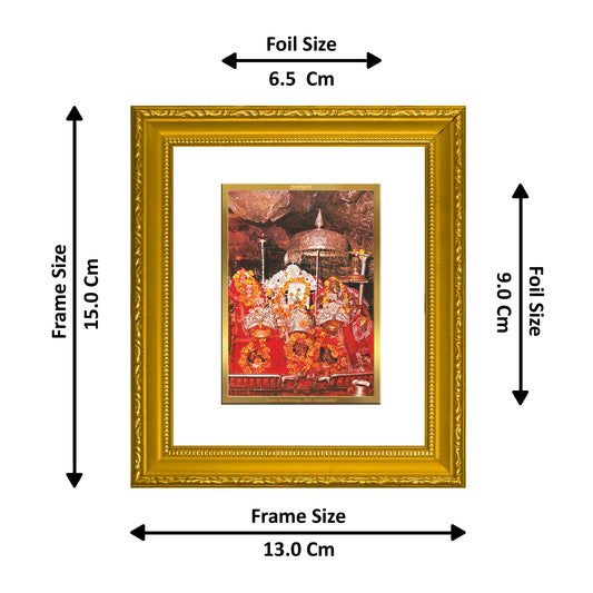 DIVINITI Mata Ka Darbar Gold Plated Wall Photo Frame| DG Frame 101 Wall Photo Frame and 24K Gold Plated Foil| Religious Photo Frame Idol For Prayer, Gifts Items (15.5CMX13.5CM)