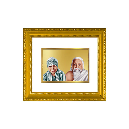 DIVINITI Mother Aurobindo Gold Plated Wall Photo Frame| DG Frame 101 Wall Photo Frame and 24K Gold Plated Foil| Religious Photo Frame Idol For Prayer, Gifts Items (15.5CMX13.5CM)