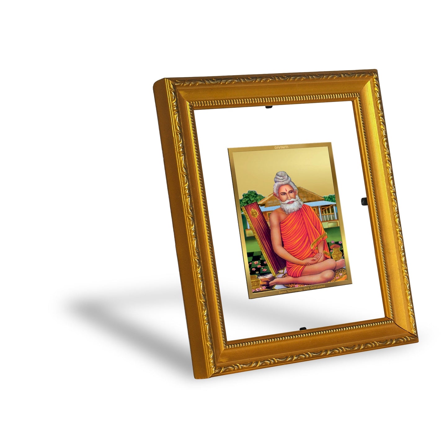 DIVINITI Baba Lokenath Gold Plated Wall Photo Frame| DG Frame 101 Wall Photo Frame and 24K Gold Plated Foil| Religious Photo Frame Idol For Prayer, Gifts Items (15.5CMX13.5CM)