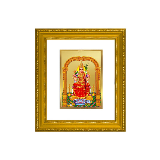 DIVINITI Kanchi Kamakshi Amman Gold Plated Wall Photo Frame| DG Frame 101 Wall Photo Frame and 24K Gold Plated Foil| Religious Photo Frame Idol For Prayer, Gifts Items (15.5CMX13.5CM)