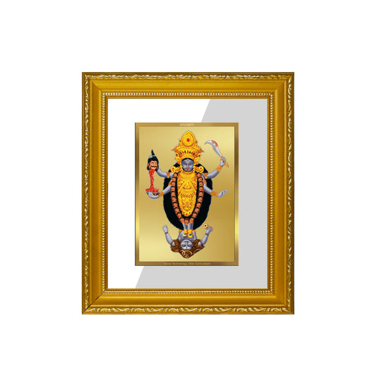 DIVINITI Maa Kali Gold Plated Wall Photo Frame| DG Frame 101 Wall Photo Frame and 24K Gold Plated Foil| Religious Photo Frame Idol For Prayer, Gifts Items (15.5CMX13.5CM)