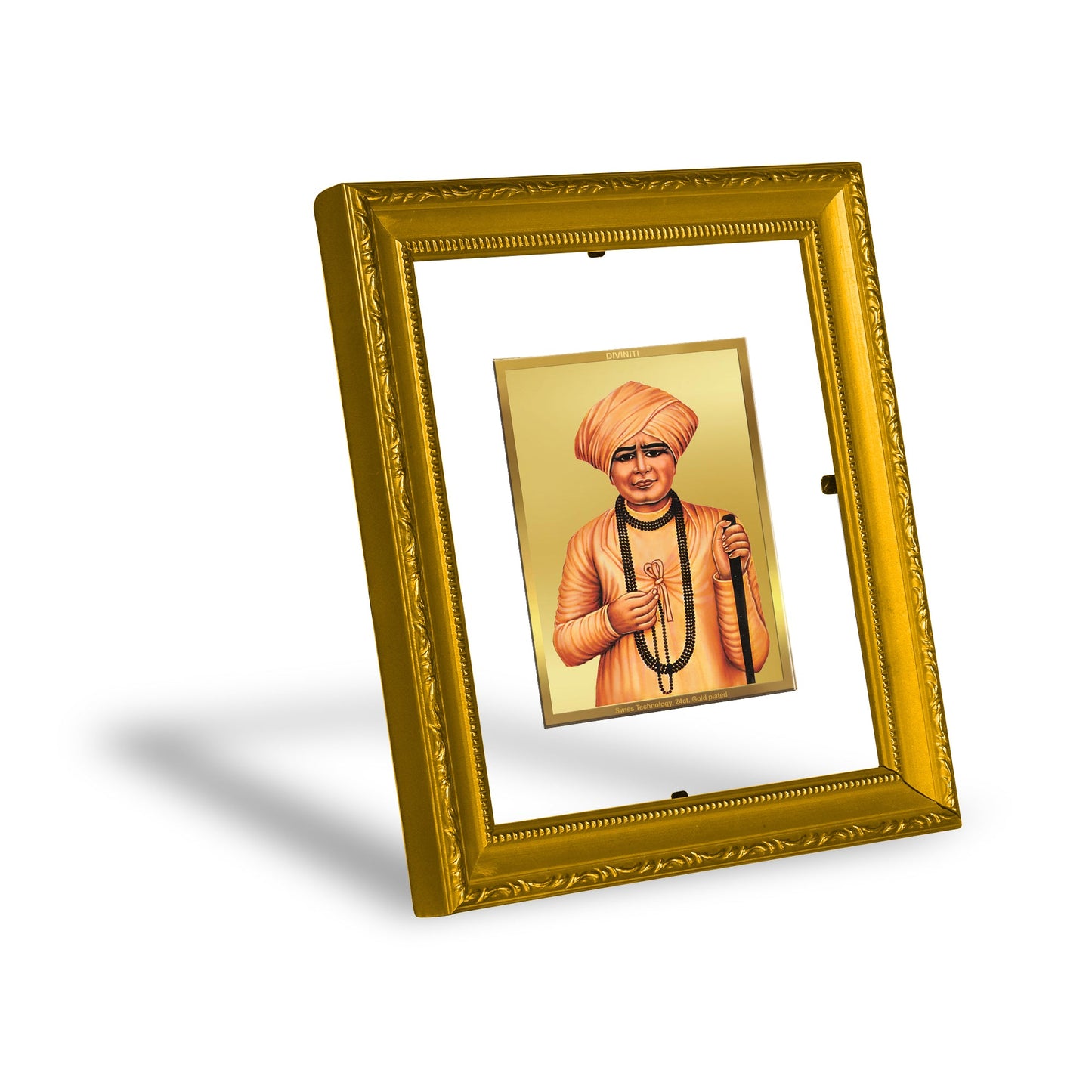 DIVINITI Jalaram Bappa Gold Plated Wall Photo Frame| DG Frame 101 Wall Photo Frame and 24K Gold Plated Foil| Religious Photo Frame Idol For Prayer, Gifts Items (15.5CMX13.5CM)