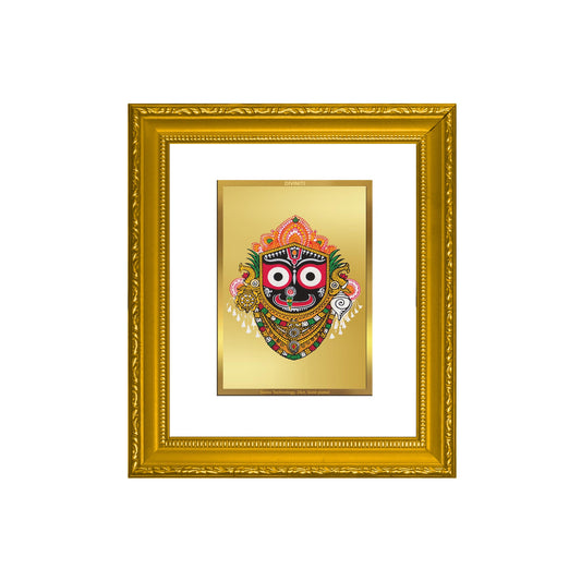 DIVINITI Jagannath Gold Plated Wall Photo Frame| DG Frame 101 Wall Photo Frame and 24K Gold Plated Foil| Religious Photo Frame For Prayer (15.5CMX13.5CM)