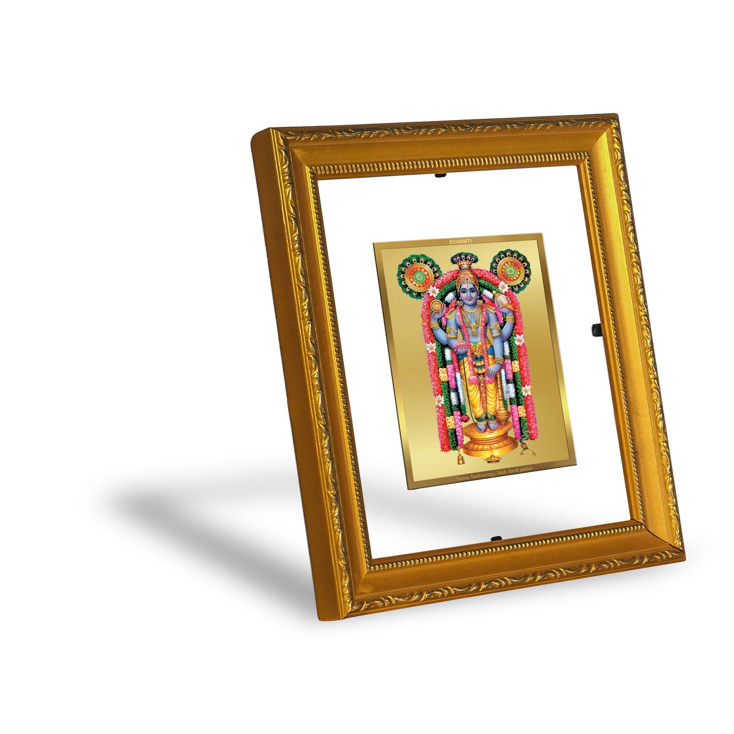 DIVINITI Guru Vayurappan Gold Plated Wall Photo Frame| DG Frame 101 Wall Photo Frame and 24K Gold Plated Foil| Religious Photo Frame Idol For Prayer, Gifts Items (15.5CMX13.5CM)