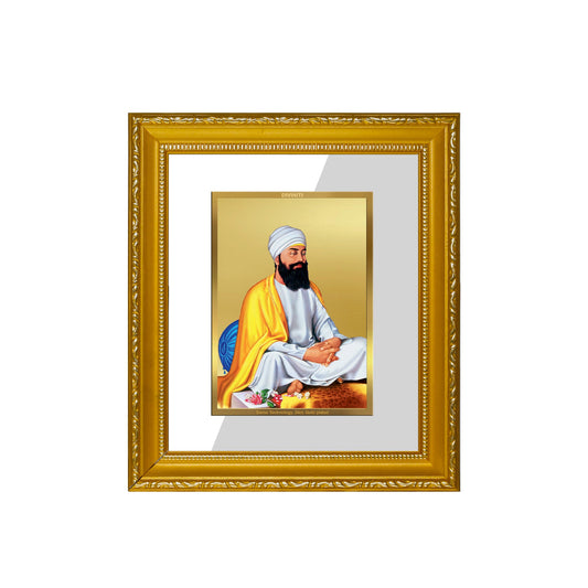 DIVINITI Guru Tegh Bahadur Ji Gold Plated Wall Photo Frame| DG Frame 101 Wall Photo Frame and 24K Gold Plated Foil| Religious Photo Frame Idol For Prayer, Gifts Items (15.5CMX13.5CM)