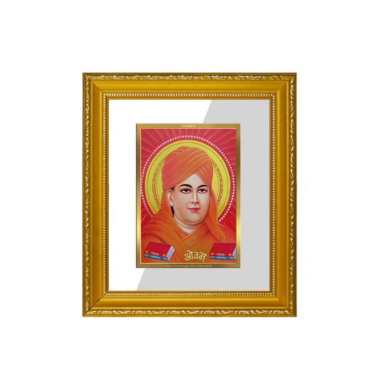 DIVINITI Dayanand Saraswati Gold Plated Wall Photo Frame| DG Frame 101 Wall Photo Frame and 24K Gold Plated Foil| Religious Photo Frame Idol For Prayer, Gifts Items (15.5CMX13.5CM)