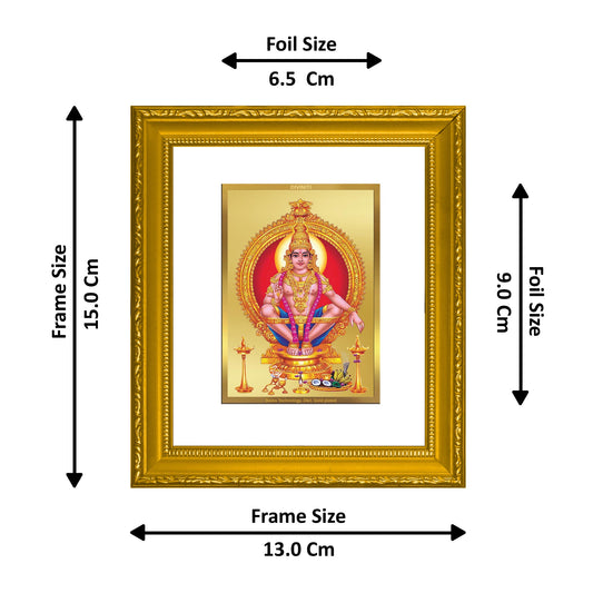 DIVINITI Ayyappan Gold Plated Wall Photo Frame| DG Frame 101 Wall Photo Frame and 24K Gold Plated Foil| Religious Photo Frame Idol For Prayer, Gifts Items (15.5CMX13.5CM)