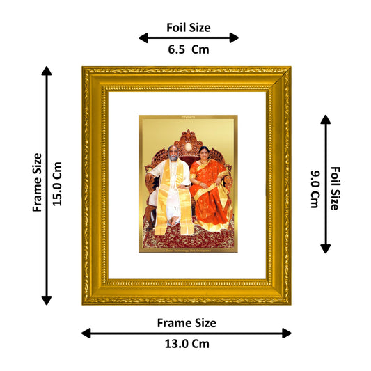 DIVINITI Amma Bhagavan Gold Plated Wall Photo Frame| DG Frame 101 Wall Photo Frame and 24K Gold Plated Foil| Religious Photo Frame Idol For Prayer, Gifts Items (15.5CMX13.5CM)