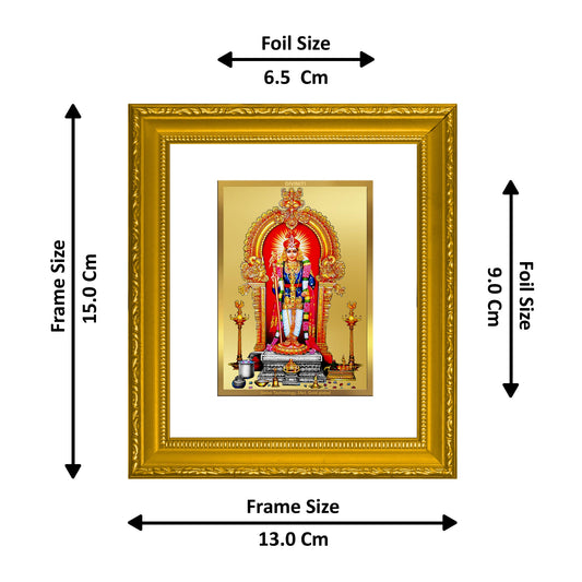 DIVINITI Raja Alangaram Gold Plated Wall Photo Frame| DG Frame 101 Wall Photo Frame and 24K Gold Plated Foil| Religious Photo Frame Idol For Prayer, Gifts Items (15.5CMX13.5CM)