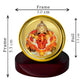 Diviniti 24K Gold Plated Siddhivinayak Frame For Car Dashboard, Home Decor, Puja Room (5.5 x 5.0 CM)