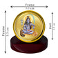 Diviniti 24K Gold Plated Shiva Frame For Car Dashboard, Home Decor, Table Decor, Puja (5.5 x 5.0 CM)