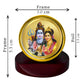 Diviniti 24K Gold Plated Shiv Parvati Frame For Car Dashboard, Home Decor, Puja (5.5 x 5.0 CM)