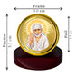 Diviniti 24K Gold Plated Sai Baba Frame For Car Dashboard, Home Decor, Table (5.5 x 5.0 CM)