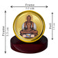 Diviniti 24K Gold Plated Mahavira Frame For Car Dashboard, Home Decor, Prayer, Gift (5.5 x 5.0 CM)