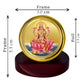 Diviniti 24K Gold Plated Lakshmi Mata Frame For Car Dashboard, Puja Gift & Prosperity (5.5 x 5.0 CM)