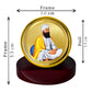 Diviniti 24K Gold Plated Guru Tegh Bahadur Ji Frame For Car Dashboard, Home Decor, Table, Gift (5.5 x 5.0 CM)