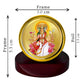 Diviniti 24K Gold Plated Gayatri Mata Frame For Car Dashboard, Home Decor, Table Top, Puja, Gift (5.5 x 5.0 CM)