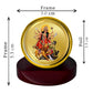 Diviniti 24K Gold Plated Durga Mata Frame For Car Dashboard, Home Decor, Table Top, Puja, Festival Gift (5.5 x 5.0 CM)