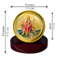 Diviniti 24K Gold Plated Durga Ji Frame For Car Dashboard, Home Decor, Puja Room (5.5 x 5.0 CM)