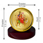 Diviniti 24K Gold Plated Chandraghanta Mata Frame For Car Dashboard, Festival Gift, Worship & Puja Room (5.5 x 5.0 CM)