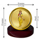 Diviniti 24K Gold Plated Brahmcharini Mata Frame For Car Dashboard, Worship, Puja Room & Festival Gift (5.5 x 5.0 CM)