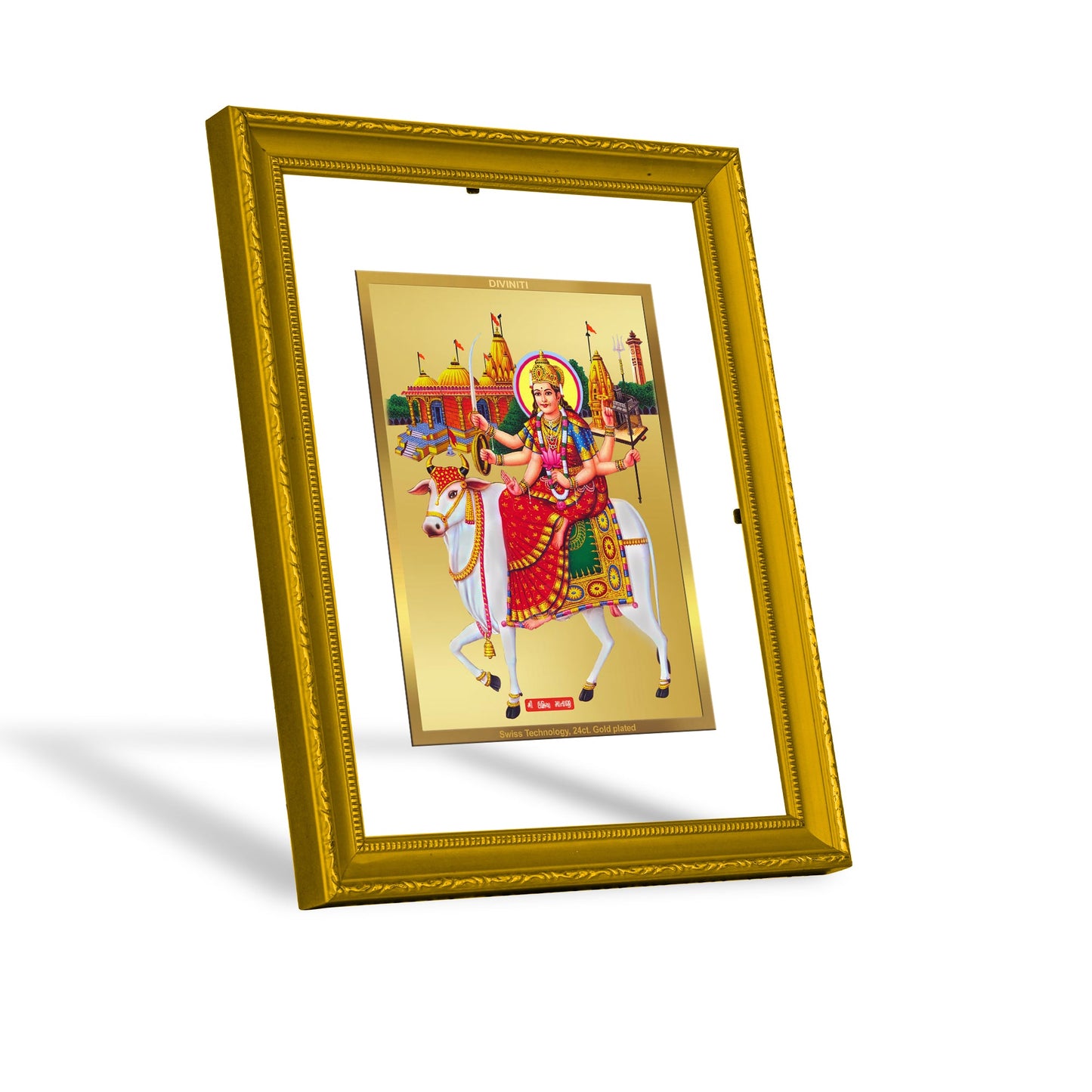 Diviniti 24K Gold Plated Umiya Mata Photo Frame For Home Decor, Wall Hanging, Table Decor (20.8 x 16.7 CM)