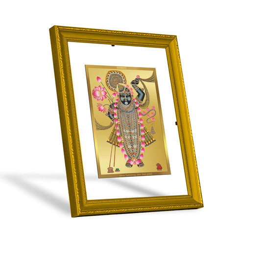 Diviniti 24K Gold Plated Shrinathji Photo Frame For Home Decor, Wall Hanging, Table, Gift (20.8 x 16.7 CM)