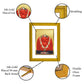 DIVINITI Ganesha Gold Plated Wall Photo Frame| DG Frame 101 Size 2 Wall Photo Frame and 24K Gold Plated Foil| Religious Photo Frame For Gifts Items (20.8CMX16.7CM)