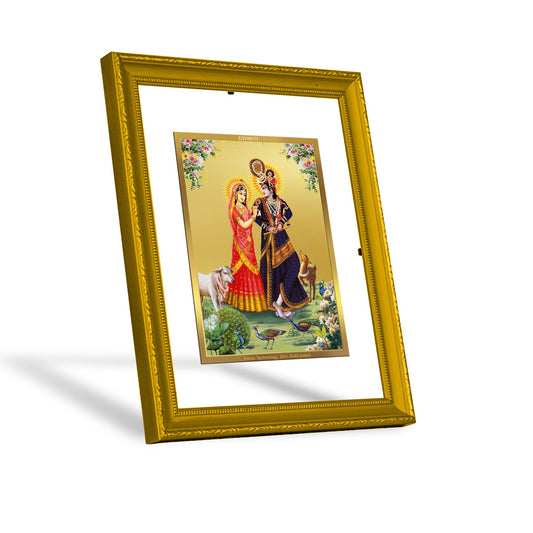 Diviniti 24K Gold Plated Radha Krishna Photo Frame For Home Décor, Wall Hanging, Table, Puja, Gift (20.8 x 16.7 CM)