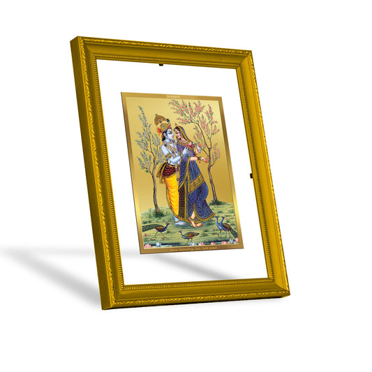 Diviniti 24K Gold Plated Radha Krishna Photo Frame For Home Decor, Table Top, Wall Hanging, Puja, Gift (20.8 x 16.7 CM)