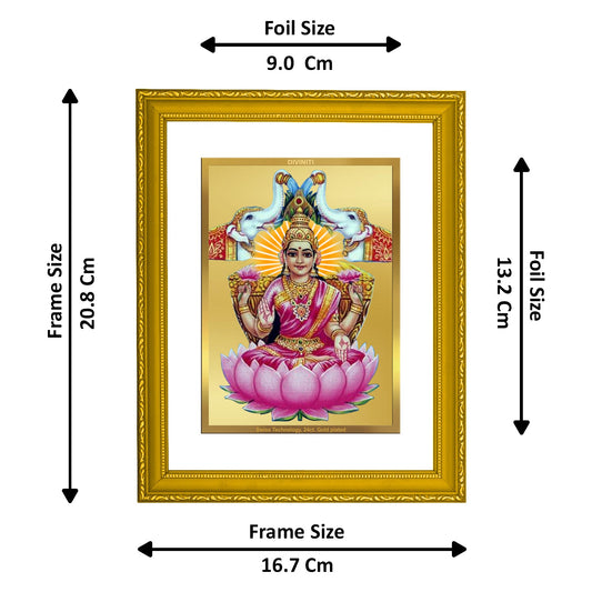 DIVINITI Gaja Lakshmi Gold Plated Wall Photo Frame| DG Frame 101 Size 2 Wall Photo Frame and 24K Gold Plated Foil, Gifts Items (20.8CMX16.7CM)