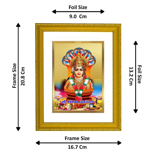 DIVINITI Bommayamman Gold Plated Wall Photo Frame| DG Frame 101 Size 2 Wall Photo Frame and 24K Gold Plated Foil| Religious Photo Frame Idol For Prayer (20.8CMX16.7CM)