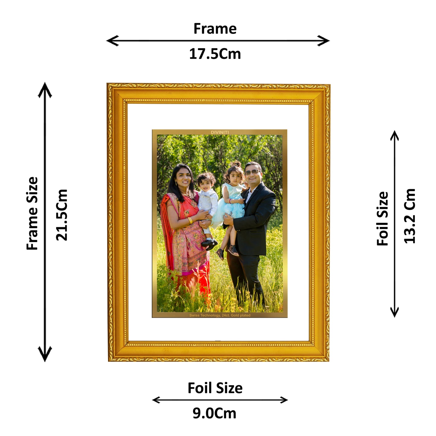 Diviniti Customized Gold Plated Wall Photo Frame| DG Frame 101 Size 2 and 24K Gold Plated Foil| Personalized Gifts for All Occasions