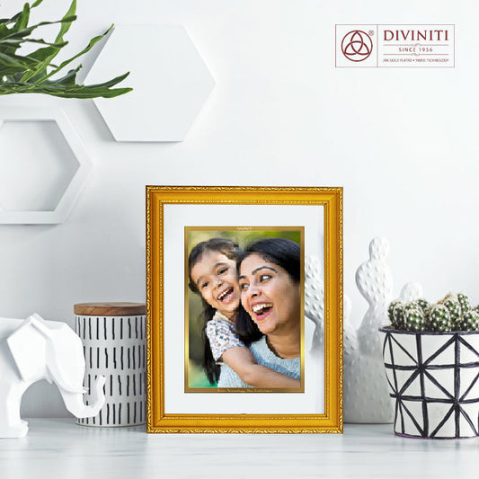 Diviniti Customized Gold Plated Wall Photo Frame| DG Frame 101 Size 2 and 24K Gold Plated Foil| Personalized Gifts for All Occasions