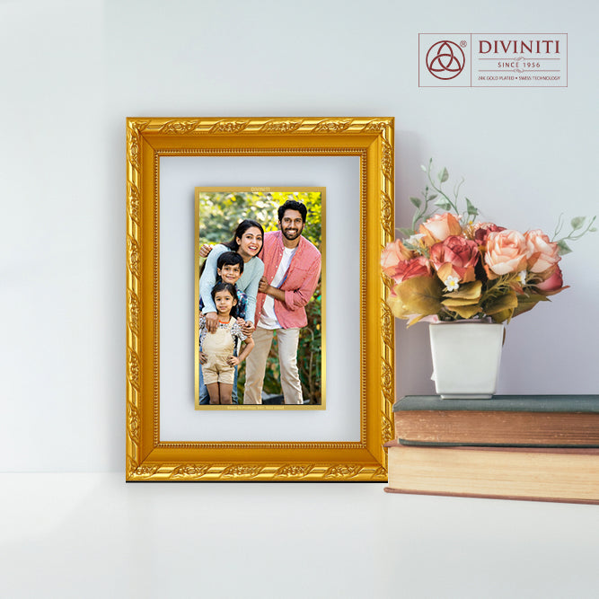 Diviniti Customized Gold Plated Wall Photo Frame| DG Frame 103 Size 2 and 24K Gold Plated Foil| Personalized Gifts for All Occasions