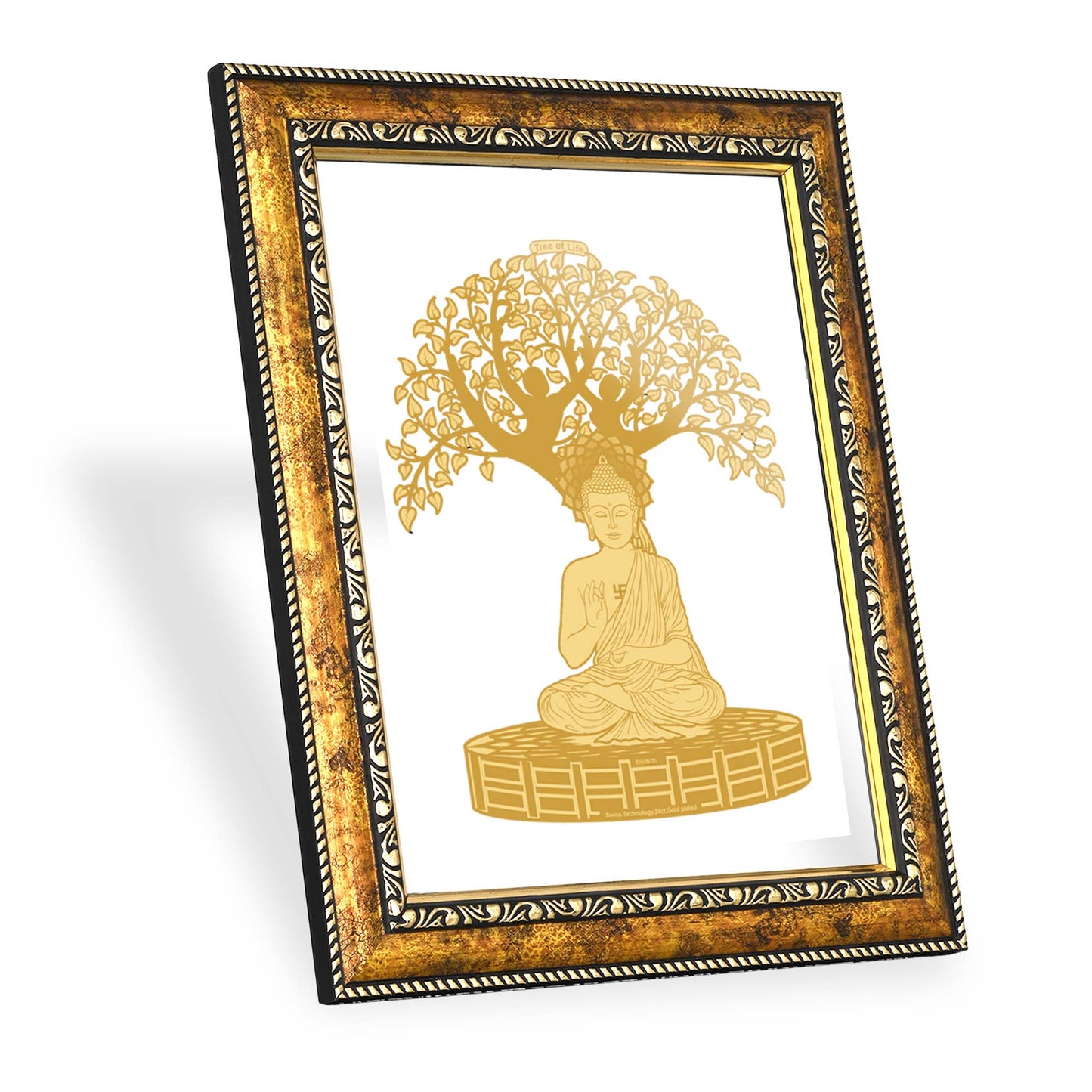 Diviniti 24K Gold Plated Bodhi Tree Wall Hanging for Home| DG Photo Frame For Wall Decoration| Wall Hanging Photo Frame For Home Decor, Living Room, Hall, Guest Room