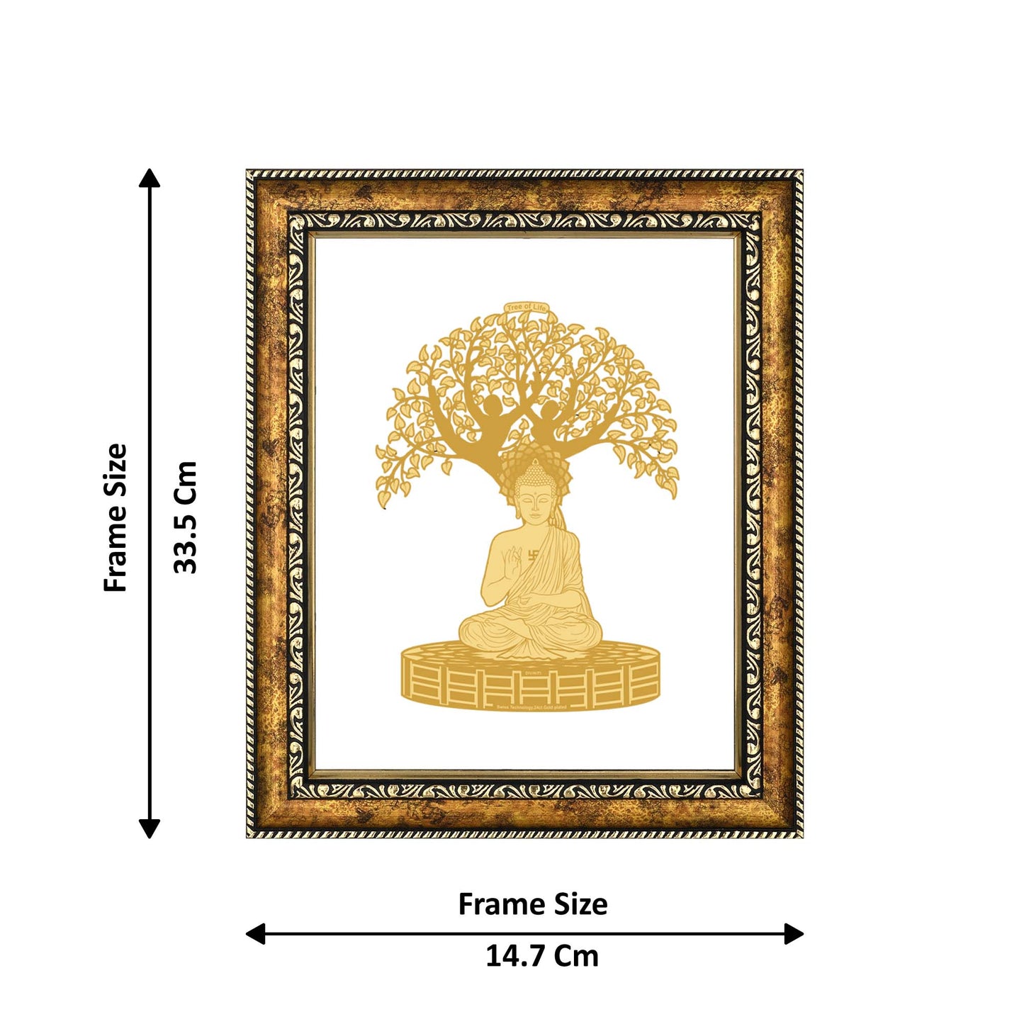 Diviniti 24K Gold Plated Bodhi Tree Wall Hanging for Home| DG Photo Frame For Wall Decoration| Wall Hanging Photo Frame For Home Decor, Living Room, Hall, Guest Room