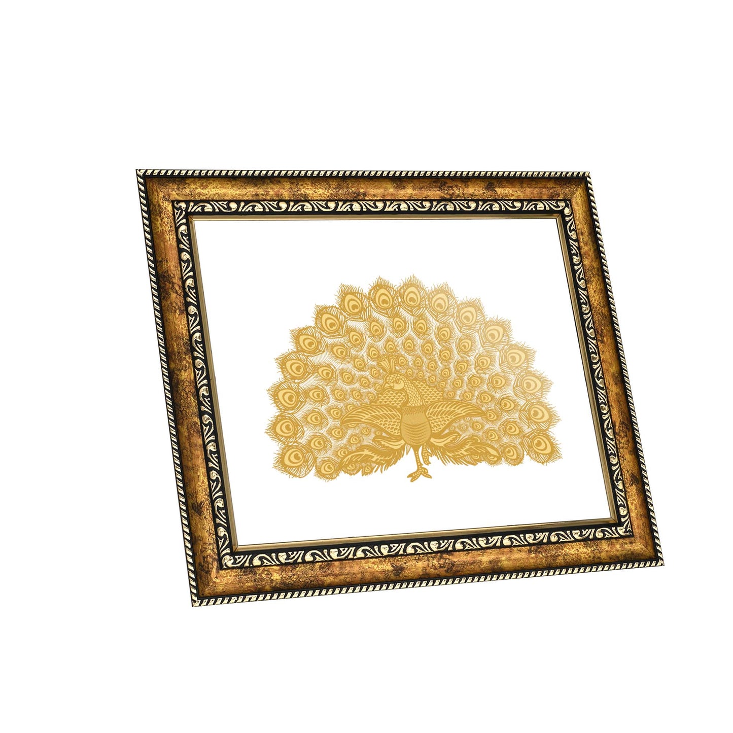 Diviniti 24K Gold Plated Peacock Wall Hanging for Home| DG Photo Frame For Wall Decoration| Wall Hanging Photo Frame For Home Decor, Living Room, Hall, Guest Room