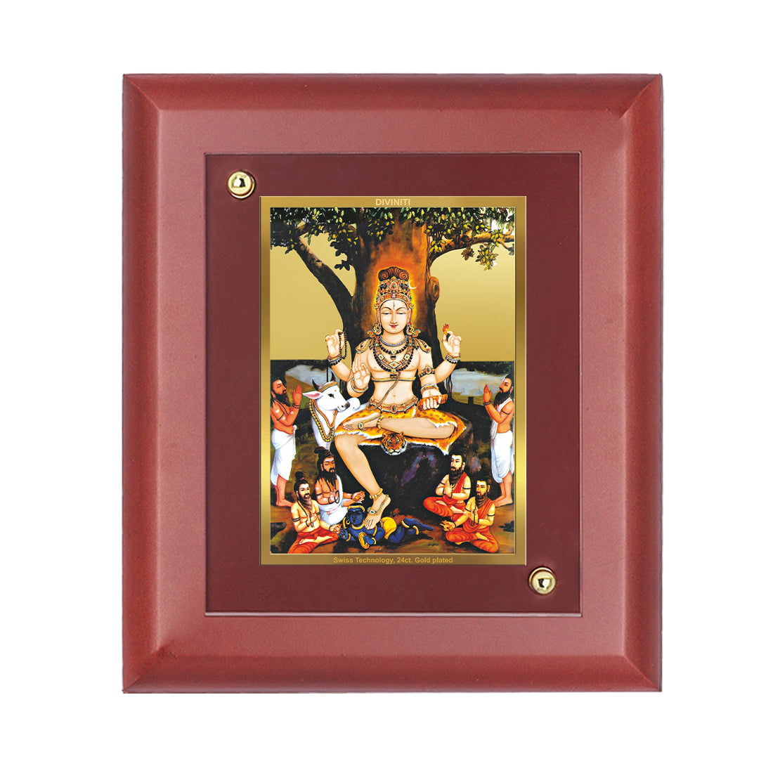 Diviniti 24K Gold Plated Vallabha Photo Frame For Home Decor, Table, Wall Decor, Worship, Gift (16 x 13 CM)