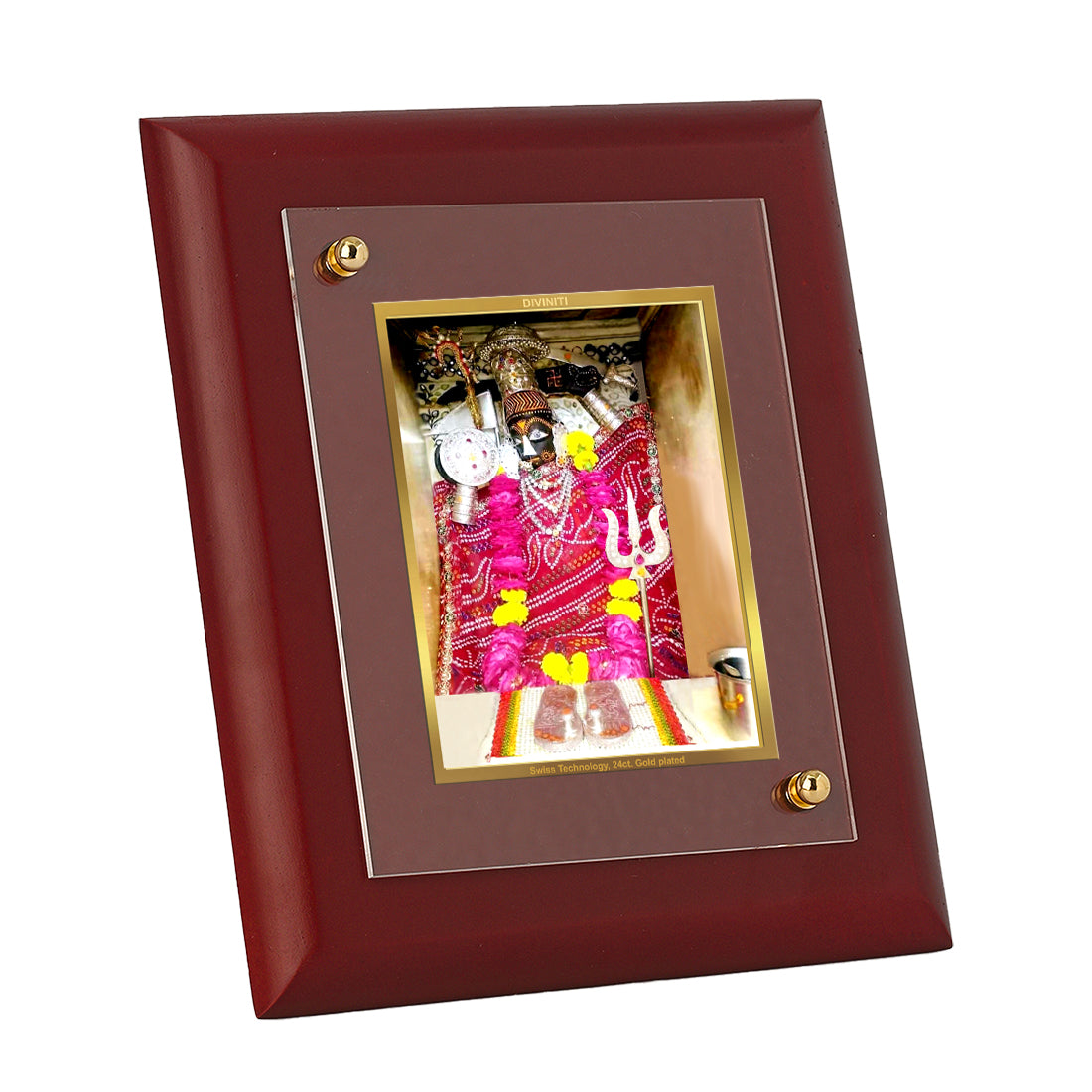 Diviniti Uriya Mata gold-plated Wall Photo Frame, Table Decor| MDF 1 Wooden Photo Frame with 24K gold-plated Foil| Religious Photo Frame Idol For Prayer, Gifts Items