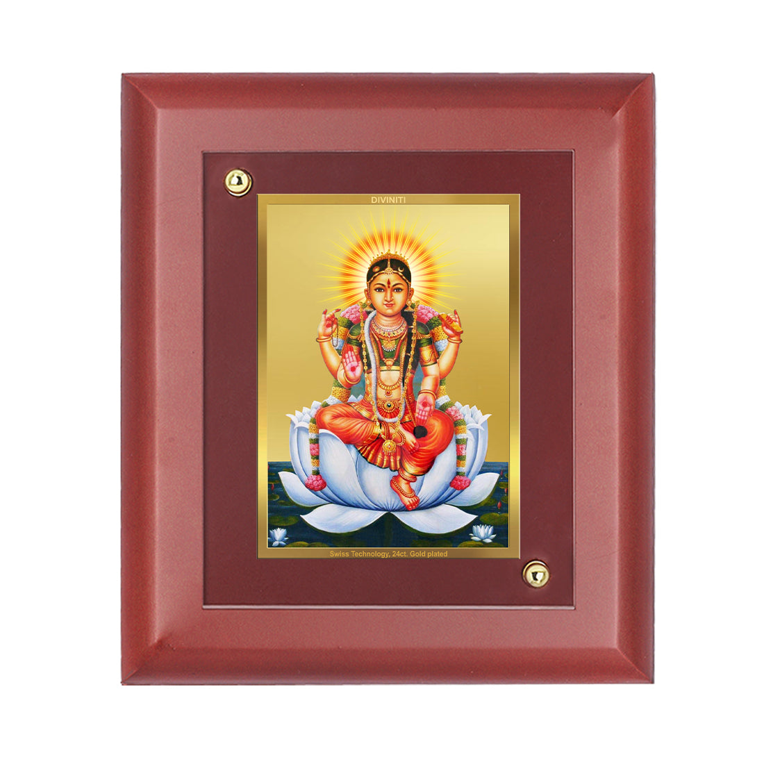 Diviniti 24K Gold Plated Tripura Devi Photo Frame For Home Decor, Wall Decor, Table, Prayer, Gift (16 x 13 CM)