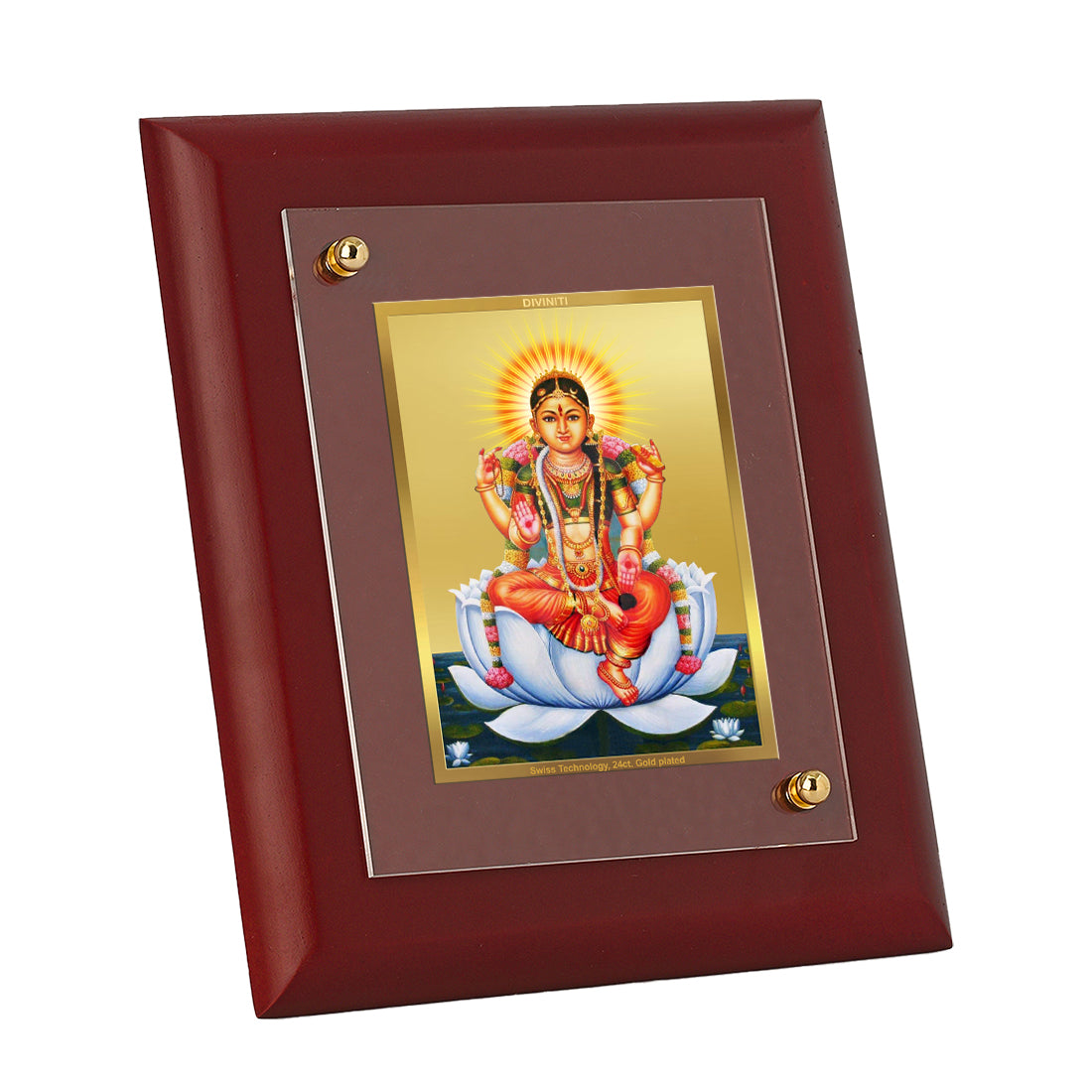 Diviniti 24K Gold Plated Tripura Devi Photo Frame For Home Decor, Wall Decor, Table, Prayer, Gift (16 x 13 CM)