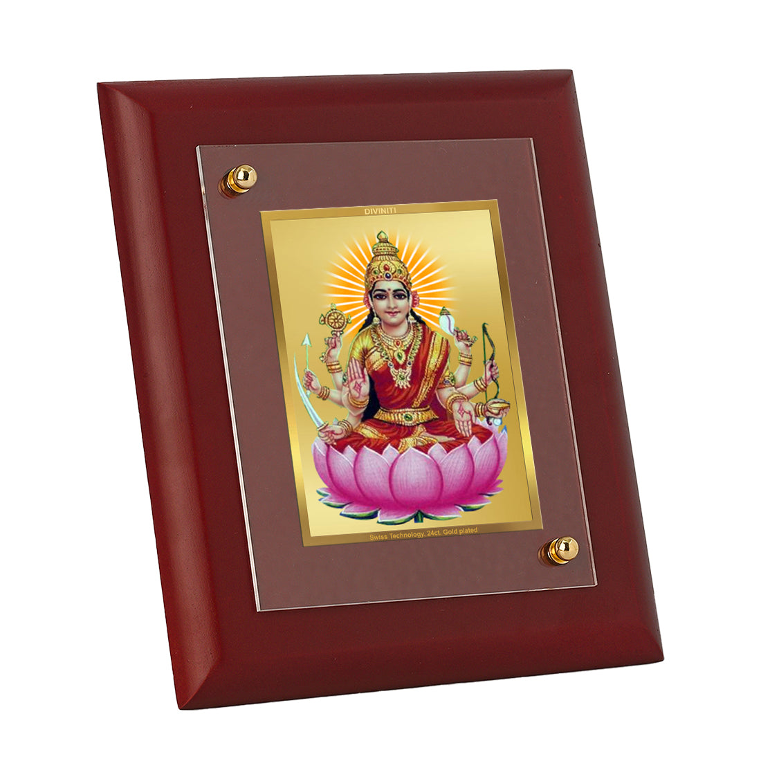 Diviniti 24K Gold Plated Veer Lakshmi Photo Frame For Home Decor, Wall, Table Tops, Puja, Gift (16 x 13 CM)