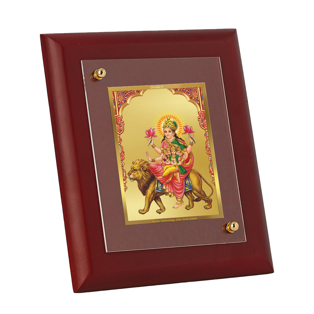 Diviniti Skandmata Mata gold-plated Wall Photo Frame, Table Decor| MDF 1 Wooden Photo Frame with 24K gold-plated Foil| Religious Photo Frame Idol For Prayer, Gifts Items