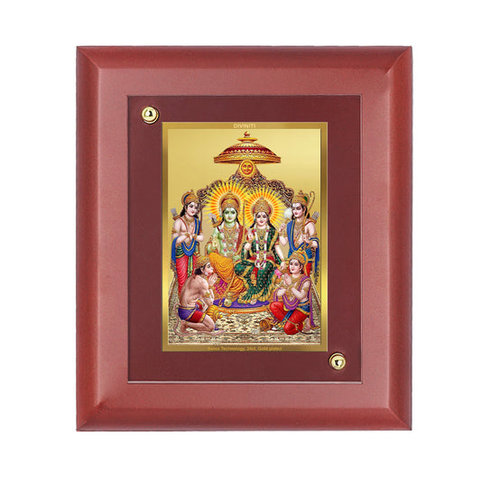 Diviniti 24K Gold Plated Ram Darbar Photo Frame For Home Decor, Wall, Table Tops, Festival Gift (16 x 13 CM)