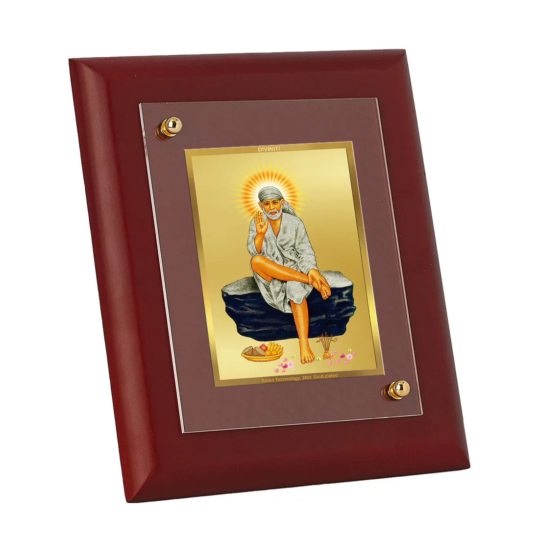 Diviniti 24K Gold Plated MDF Photo Frame For Home Decor, Table Tops, Puja Room, Gift