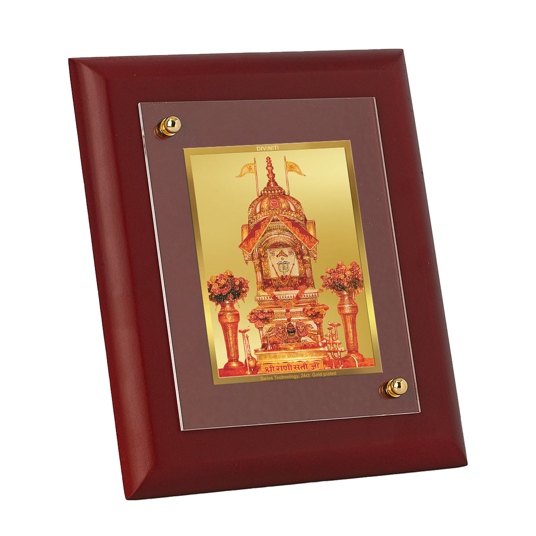 Diviniti 24K Gold Plated Rani Sati Photo Frame For Home Decor, Wall Decor, Table, Gift (16 x 13 CM)